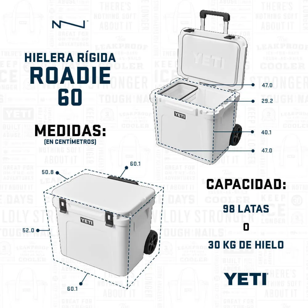 10023020000 HIELERA RIGIDA ROADIE 60 BLANCA MARCA YETI