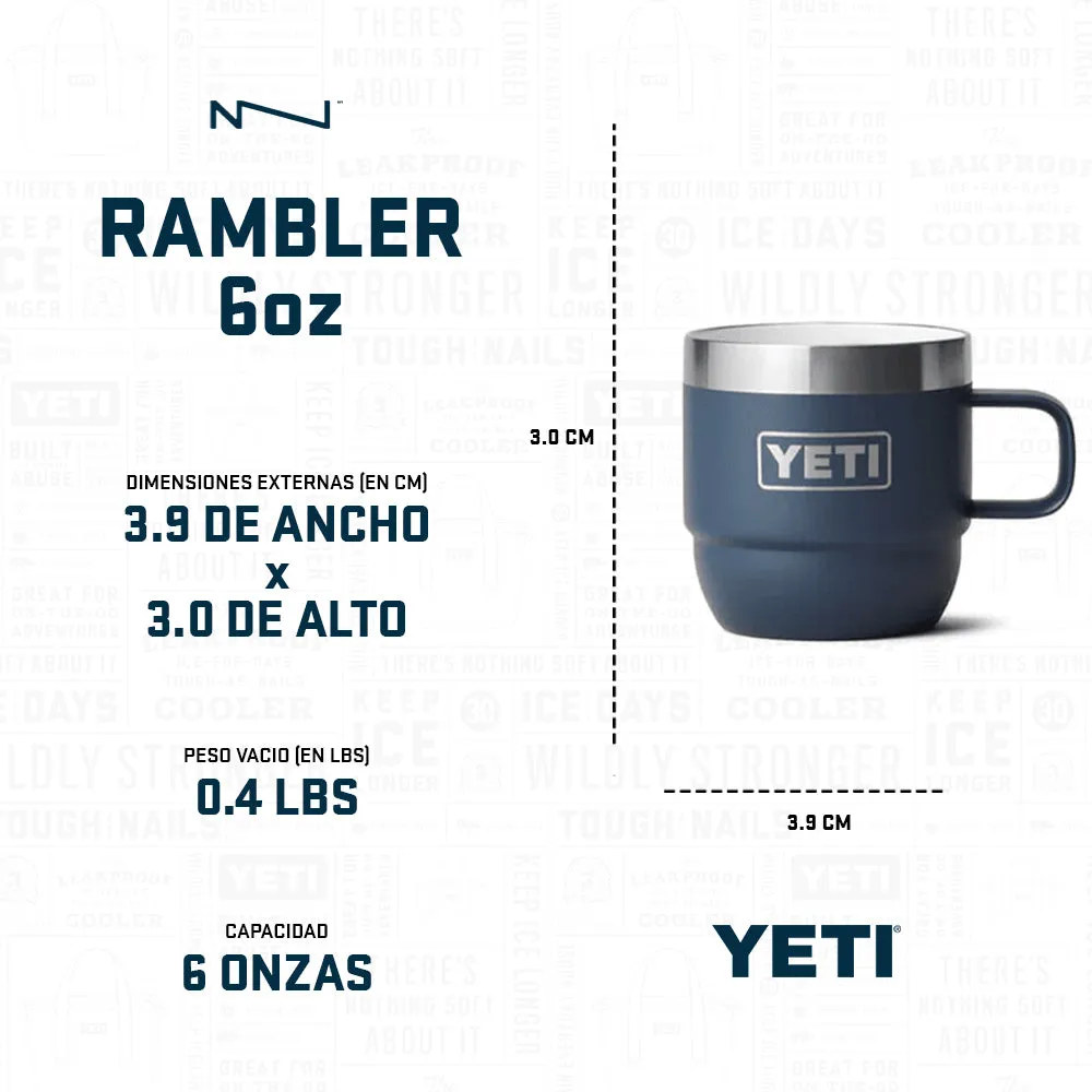 21071501865 TAZA RAMBLER 6oz STACKABLE 2 PIEZAS CHARCOAL MARCA YETI