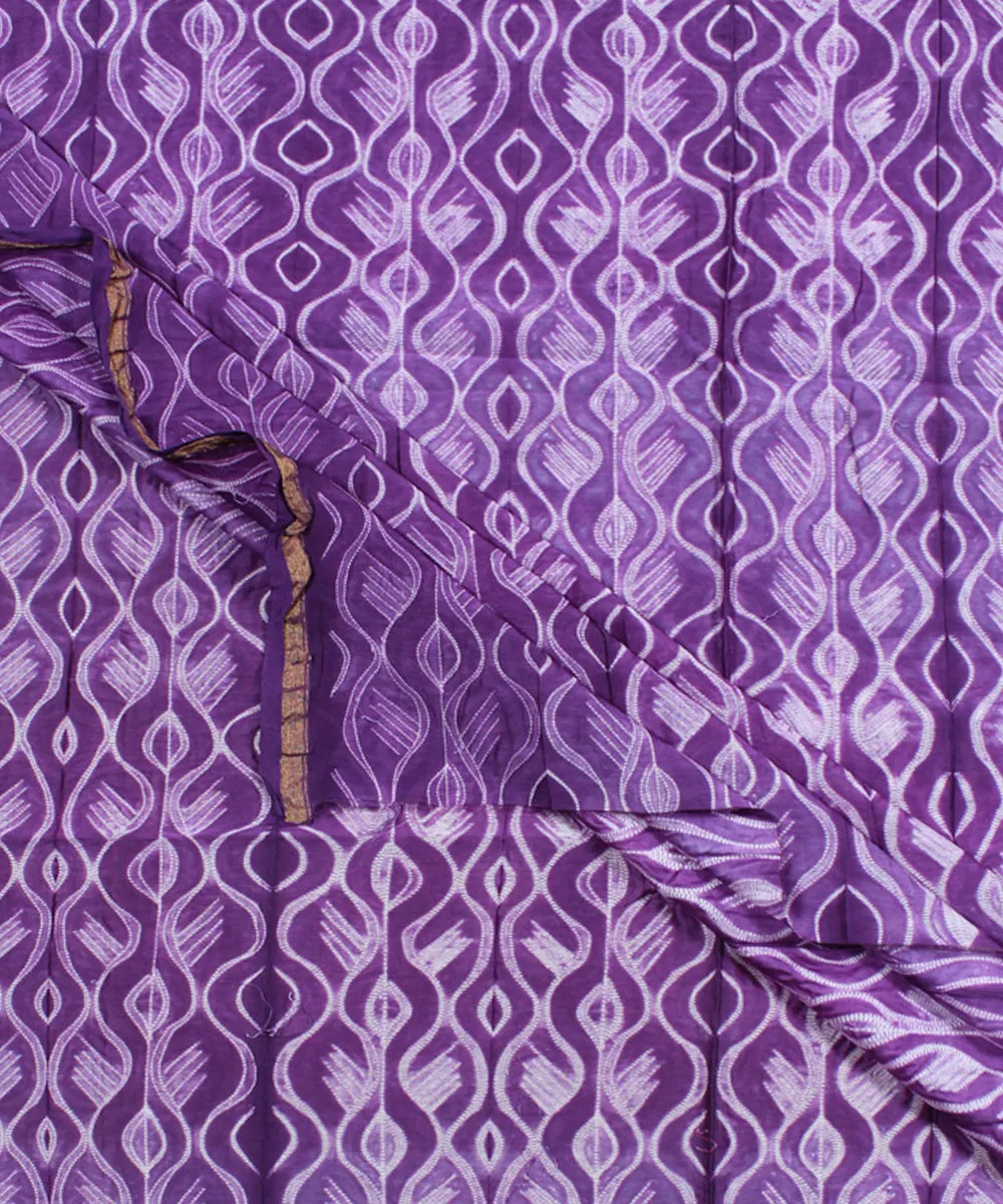 2.5 m Purple tie dye cotton silk shibori kurta material