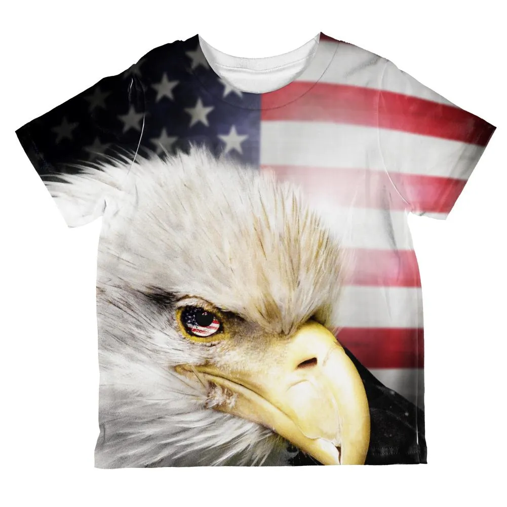 4th of July American Bald Eagle Eye Flag All Over Toddler T Shirt