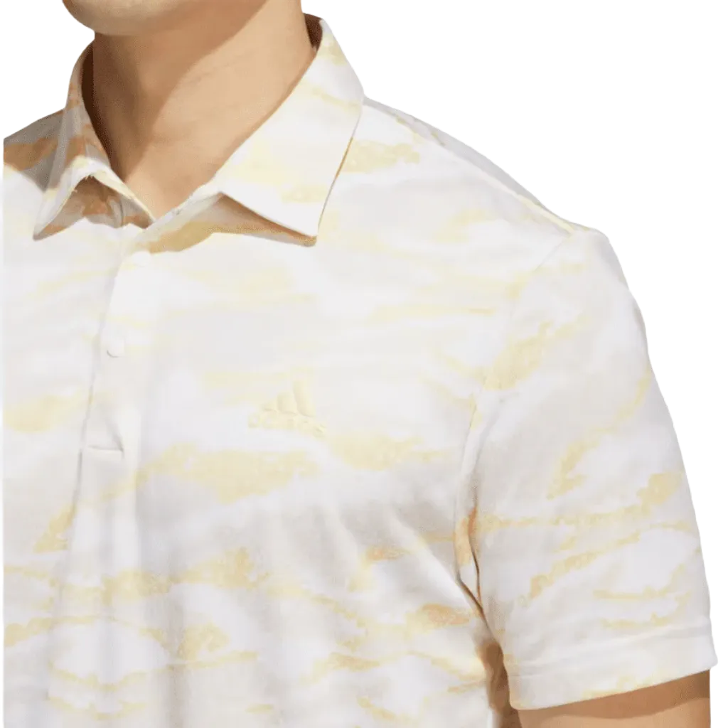 Adidas Horizon-Print Golf Polo Shirt - White