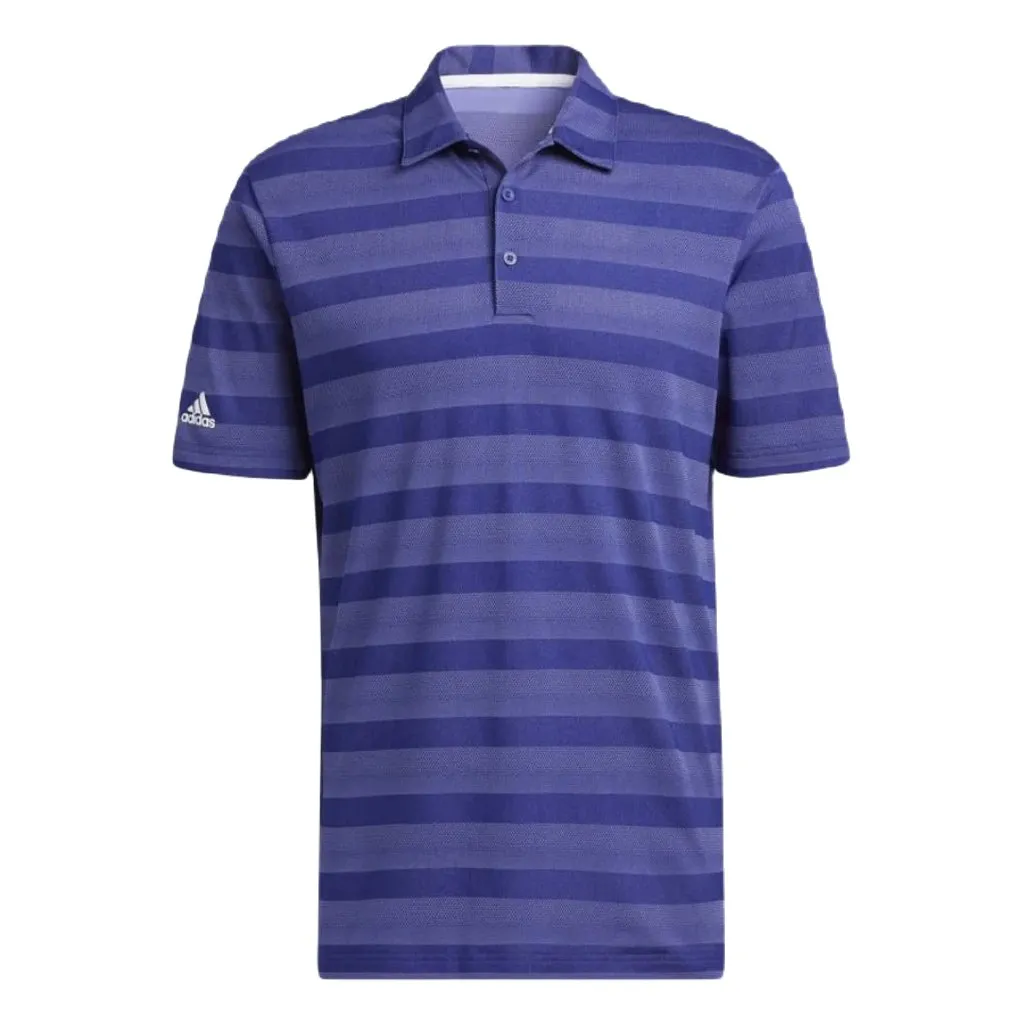 Adidas Two-Color Men's Striped Polo Shirt - Legacy Indigo