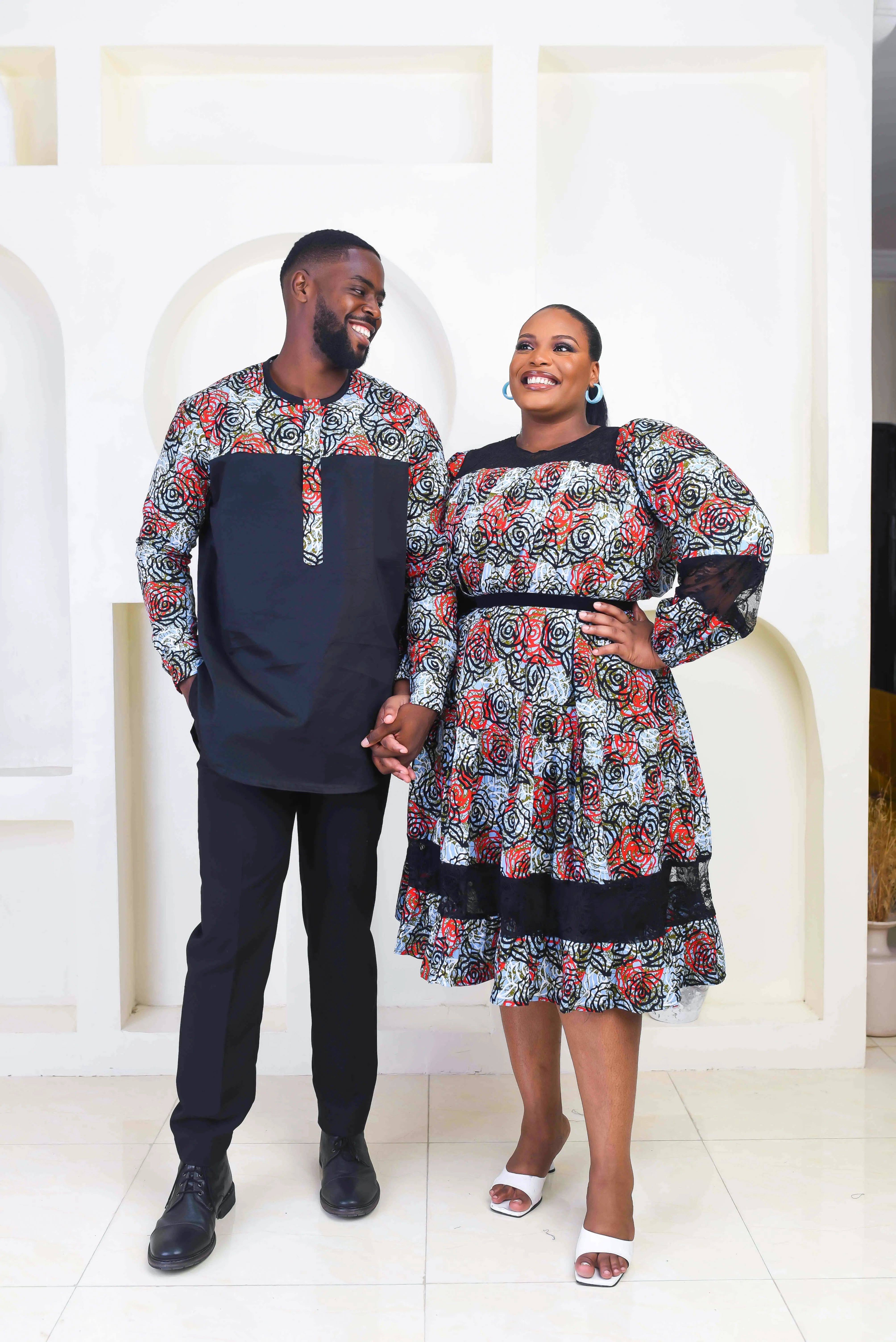 African Print Long Sleeve Kaftan Top for Men - Ifeoluwa