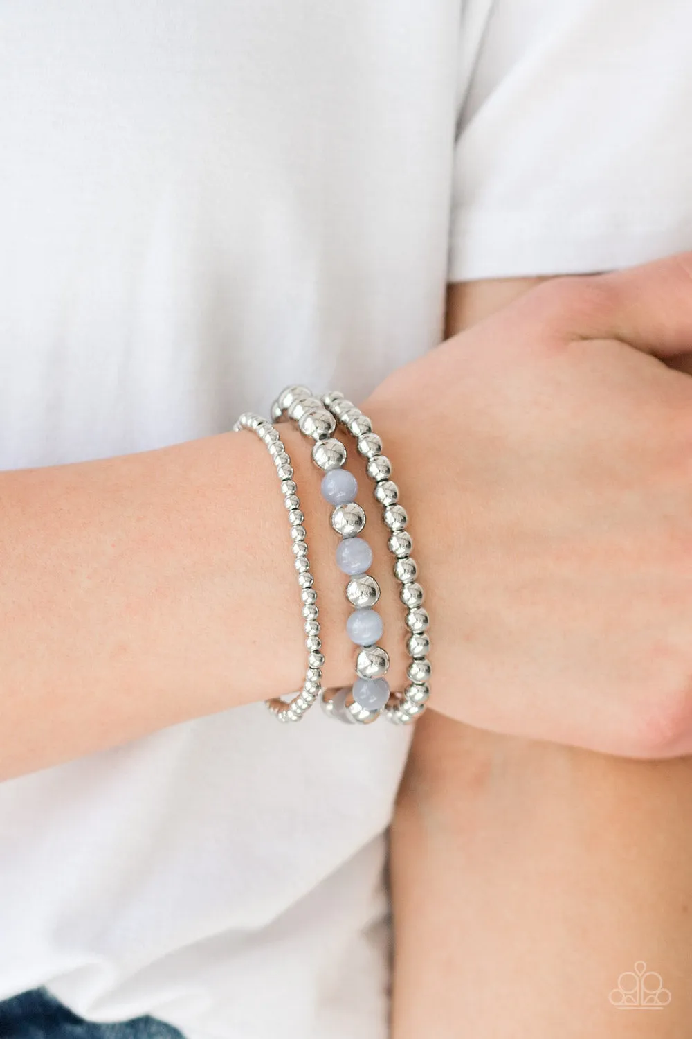 Always On The GLOW - Silver Paparazzi Bracelet