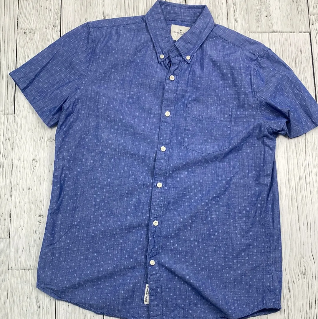 American Eagle blue button up shirt - His M