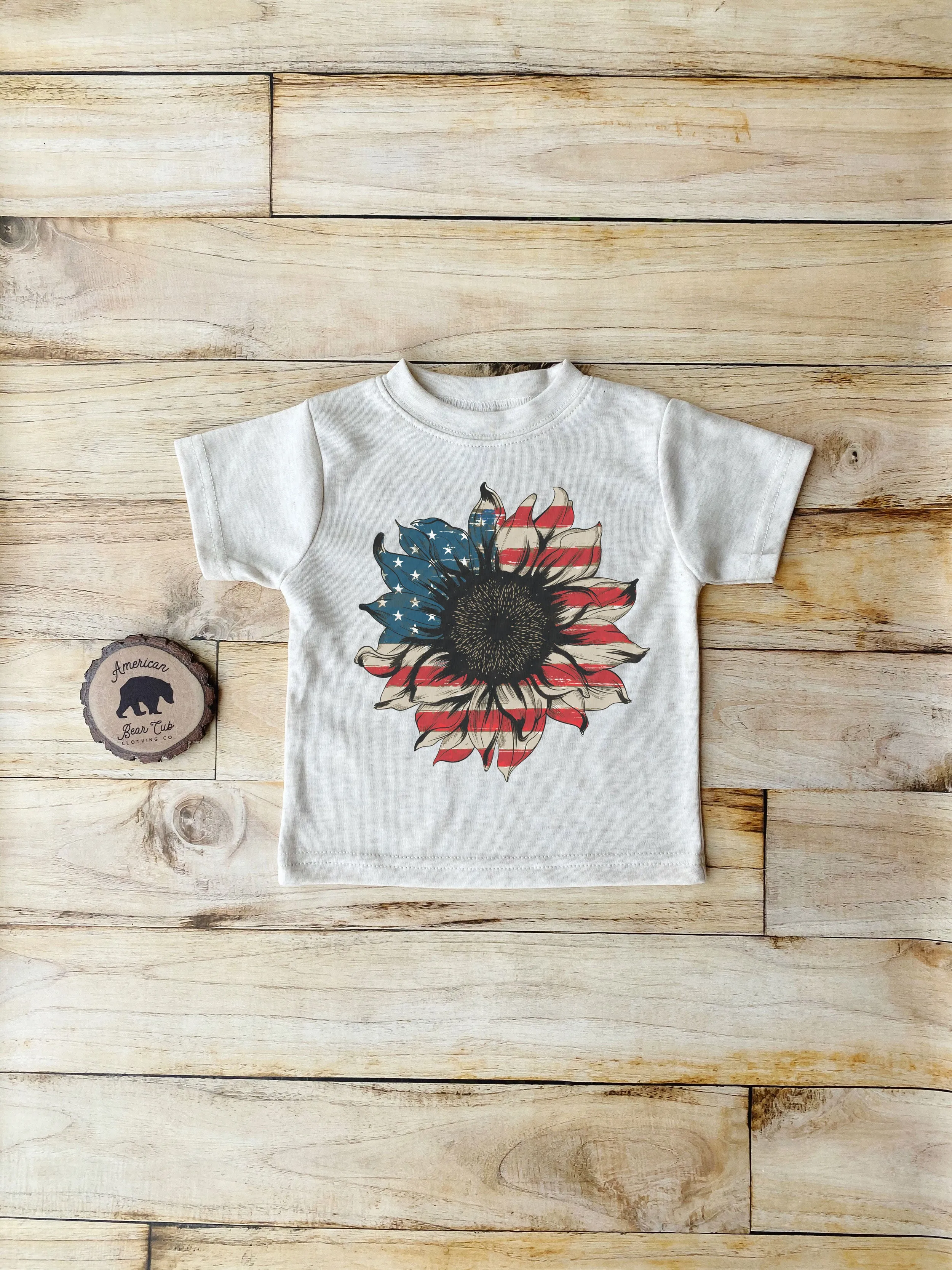 American Flag Sunflower Bodysuits, Shirts & Raglans for Baby, Toddler & Youth