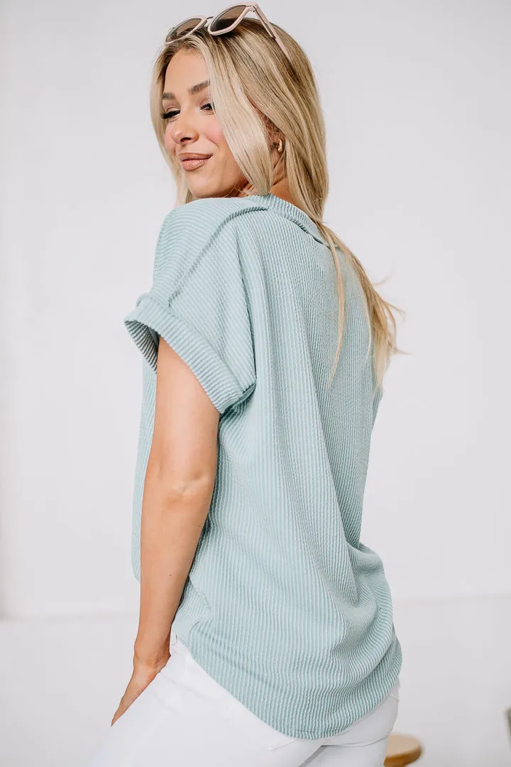 An Easy Day Urban Ribbed Top | Sage