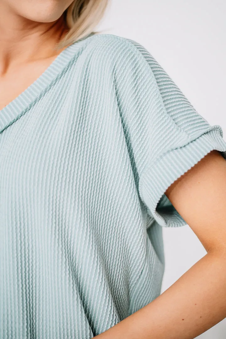 An Easy Day Urban Ribbed Top | Sage