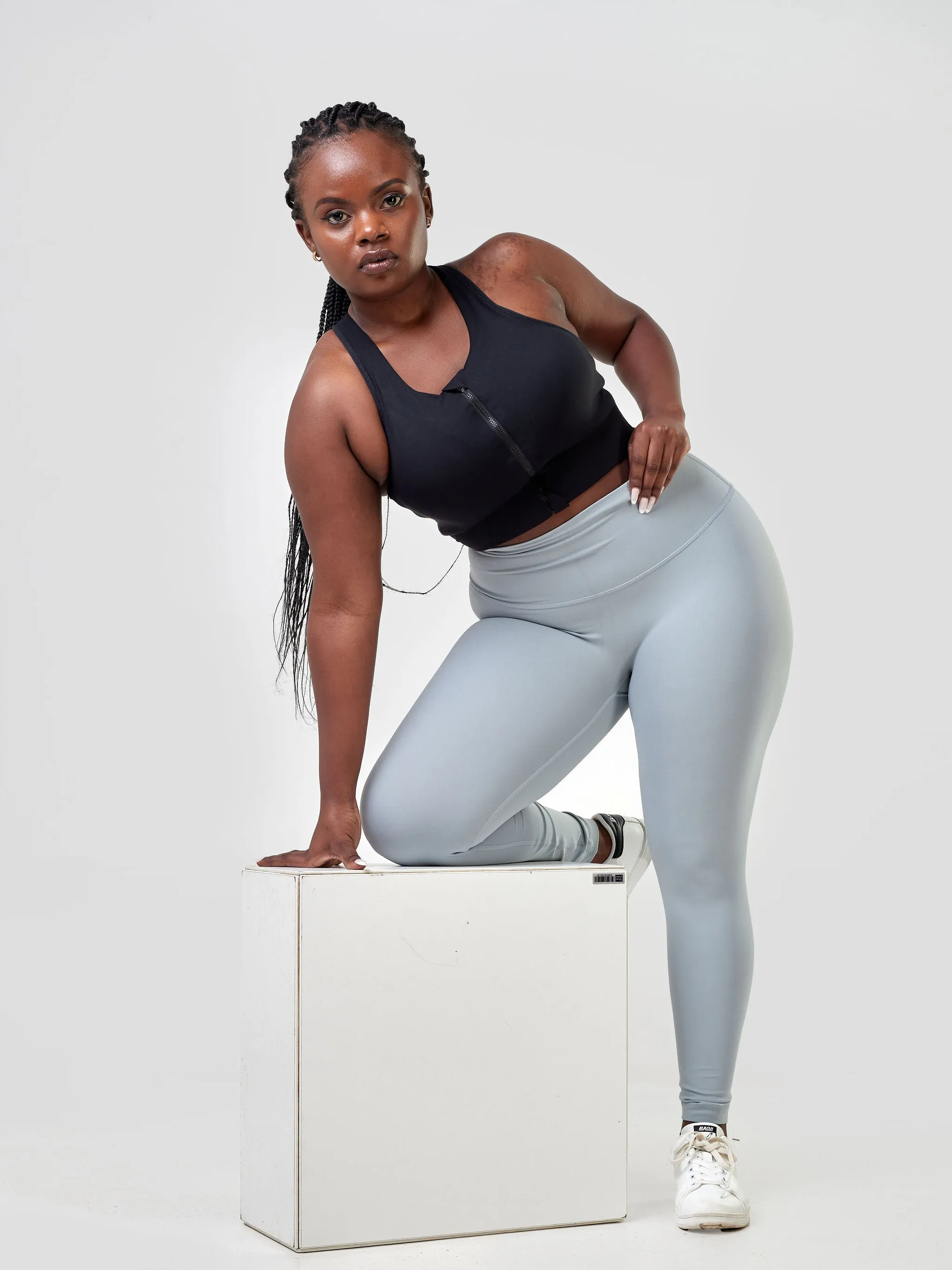 Ava Fitness Bella Workout Leggings - Light Grey