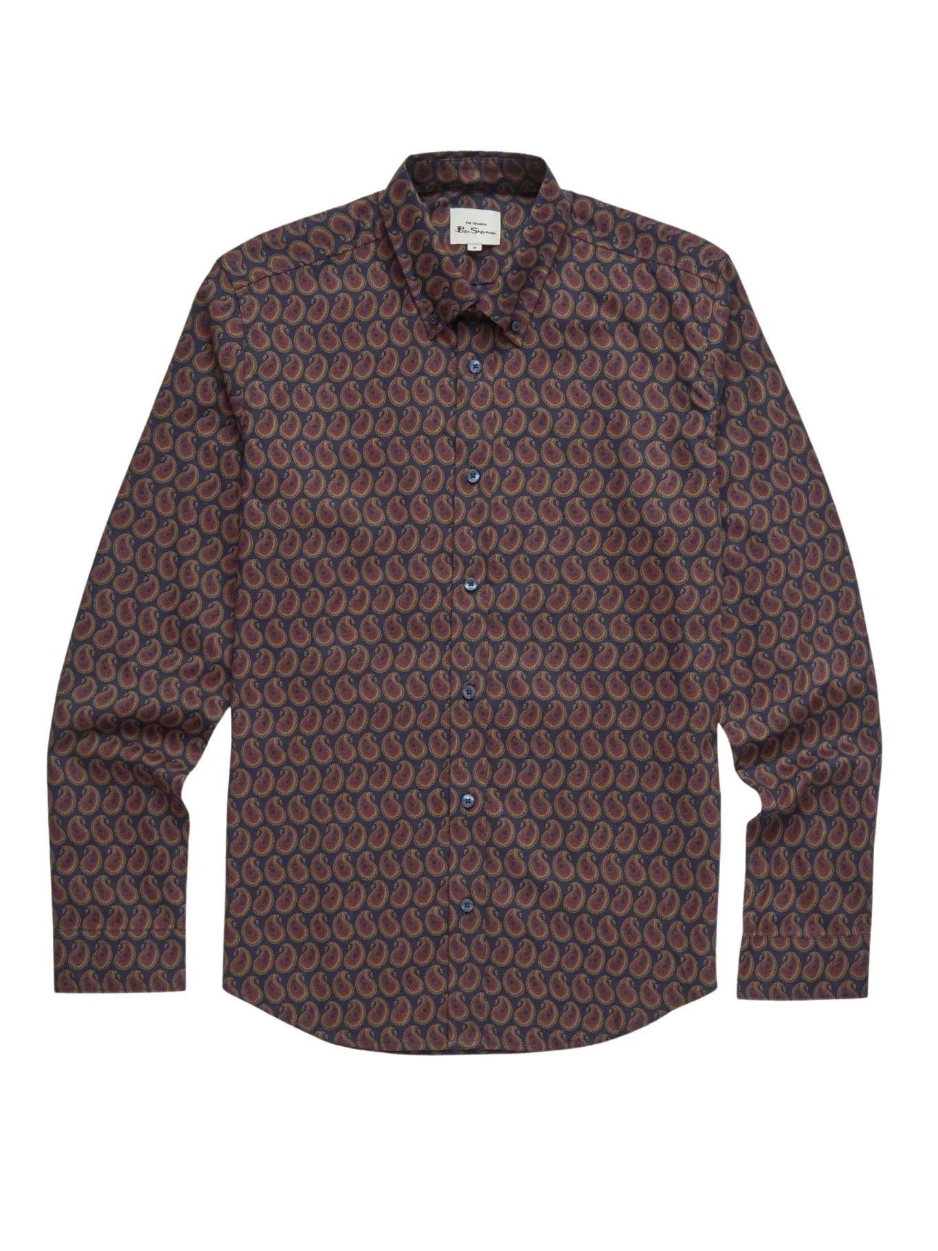 Ben Sherman Mens Paisley Print Shirt Long Sleeve