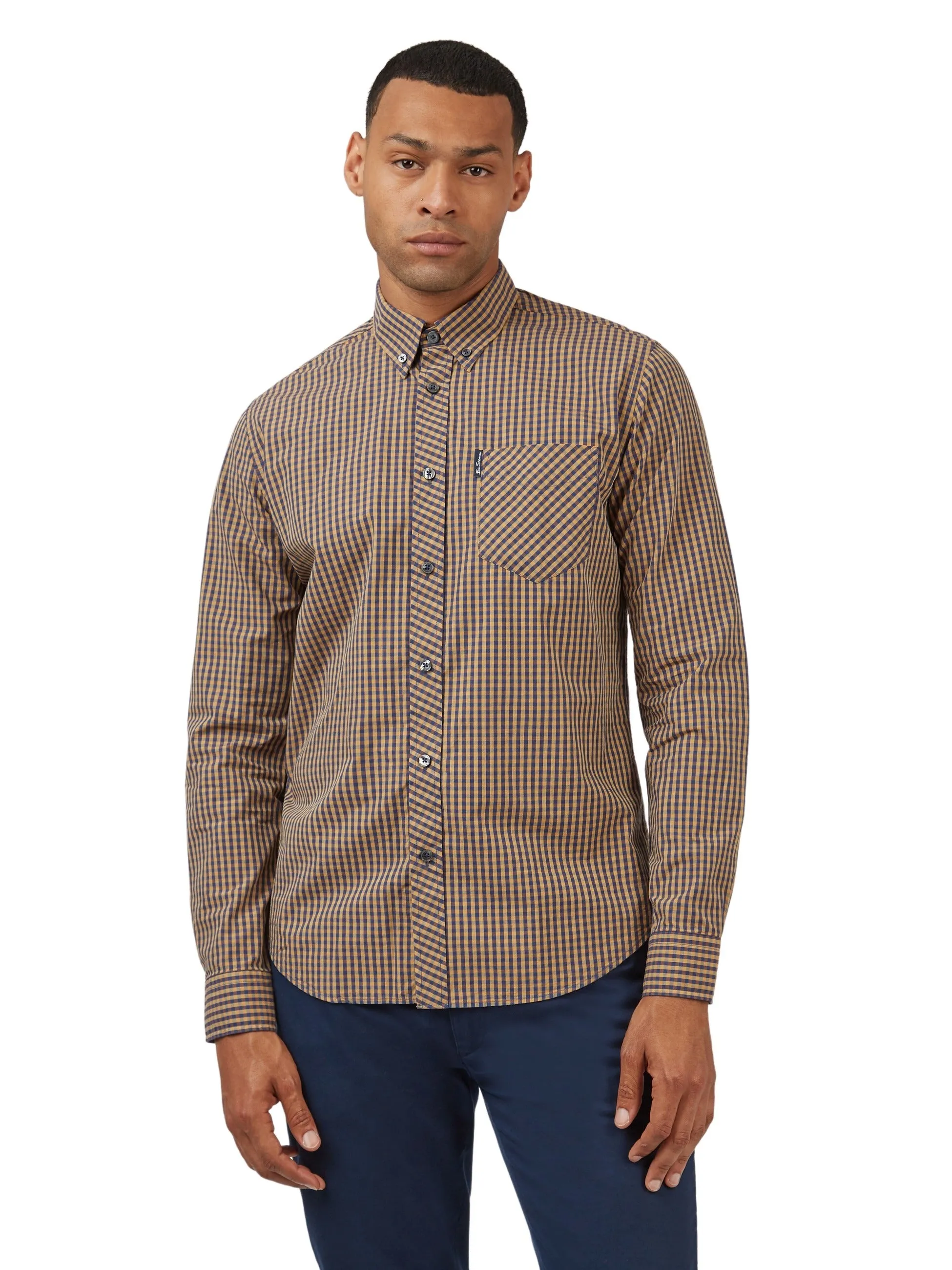 Ben Sherman Men's Signature Gingham Check Shirt, Button-Down Collar, Long Sleeves, Regular Fit