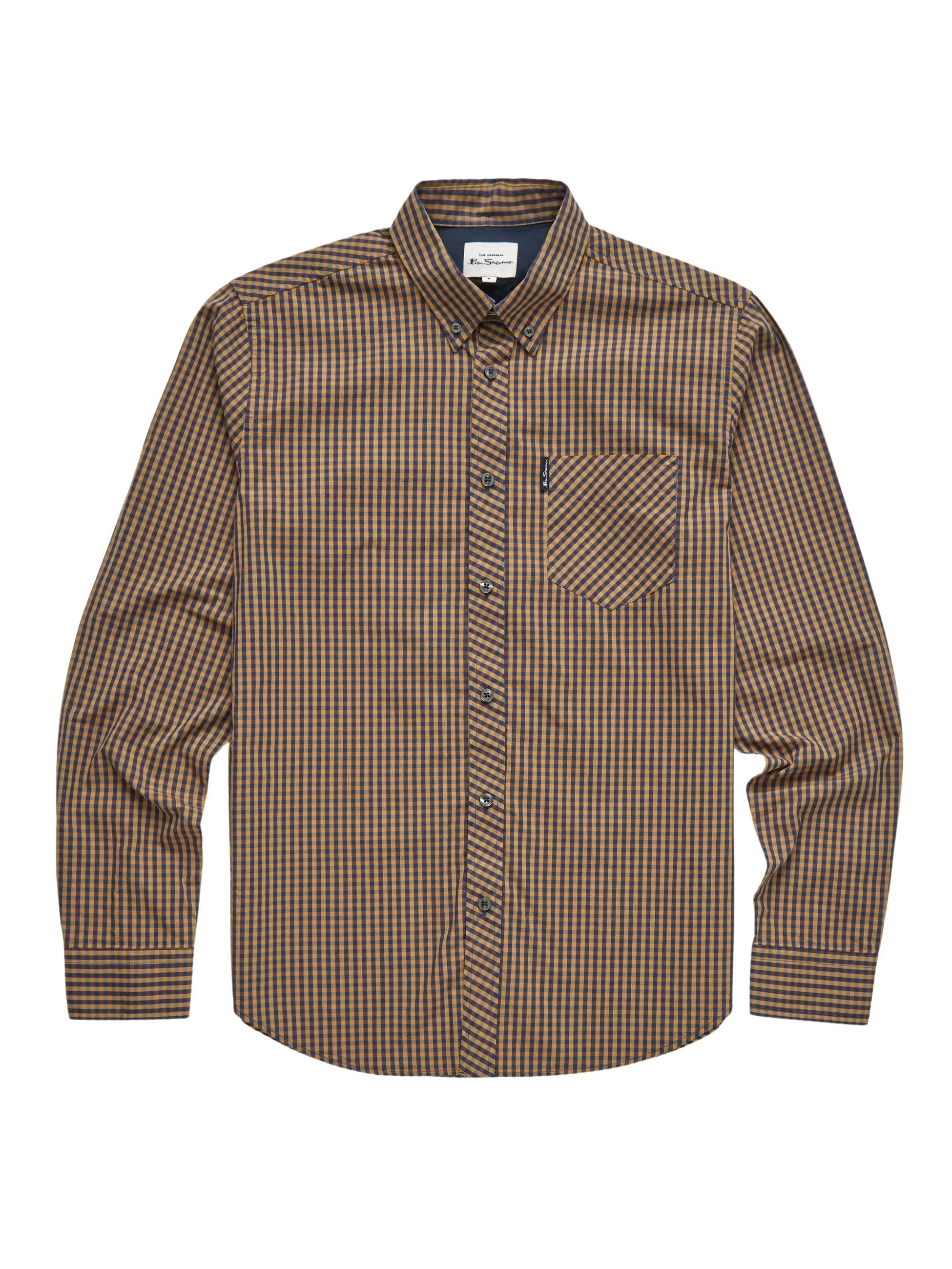 Ben Sherman Men's Signature Gingham Check Shirt, Button-Down Collar, Long Sleeves, Regular Fit