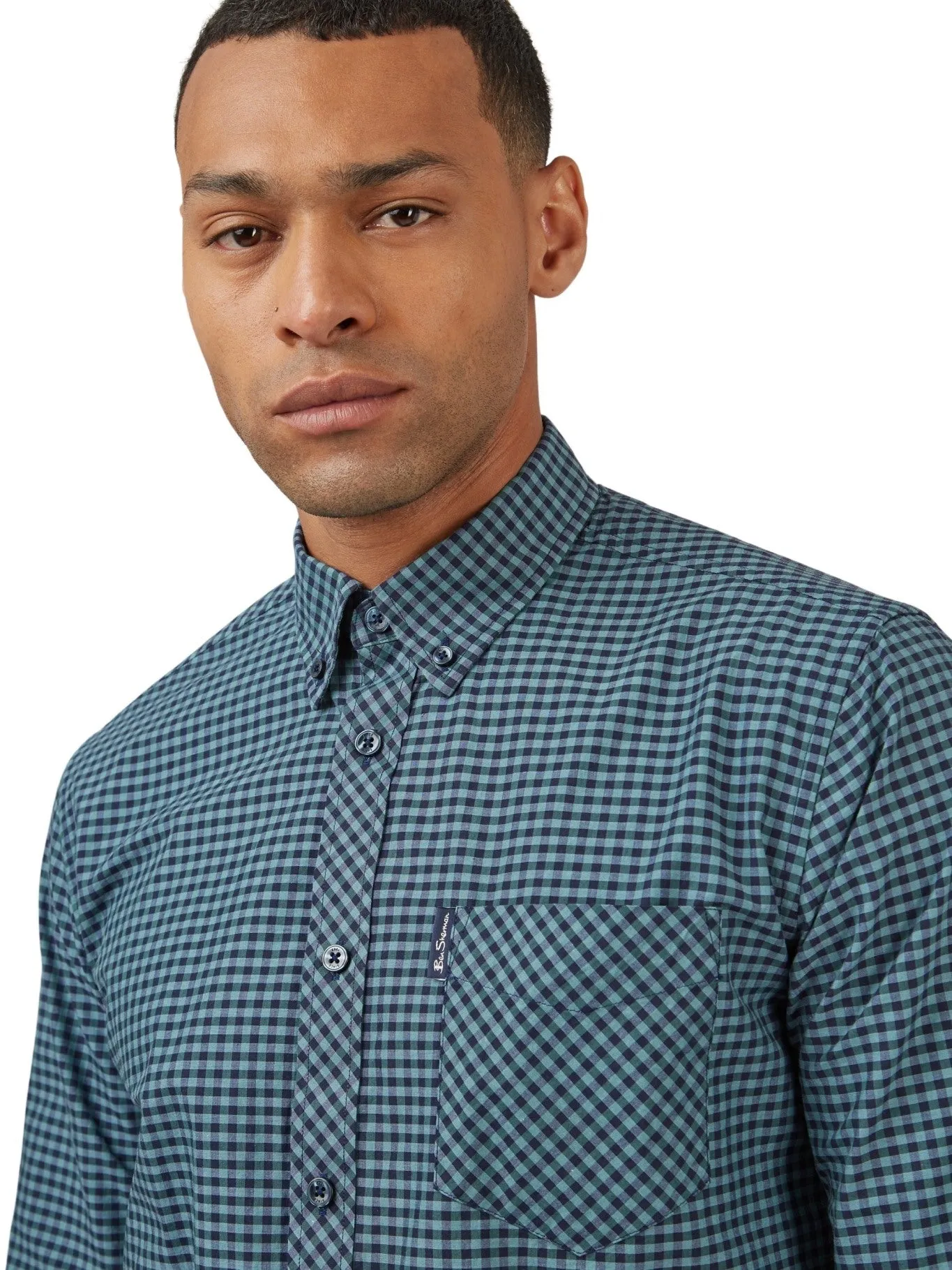 Ben Sherman Men's Signature Gingham Check Shirt, Button-Down Collar, Long Sleeves, Regular Fit