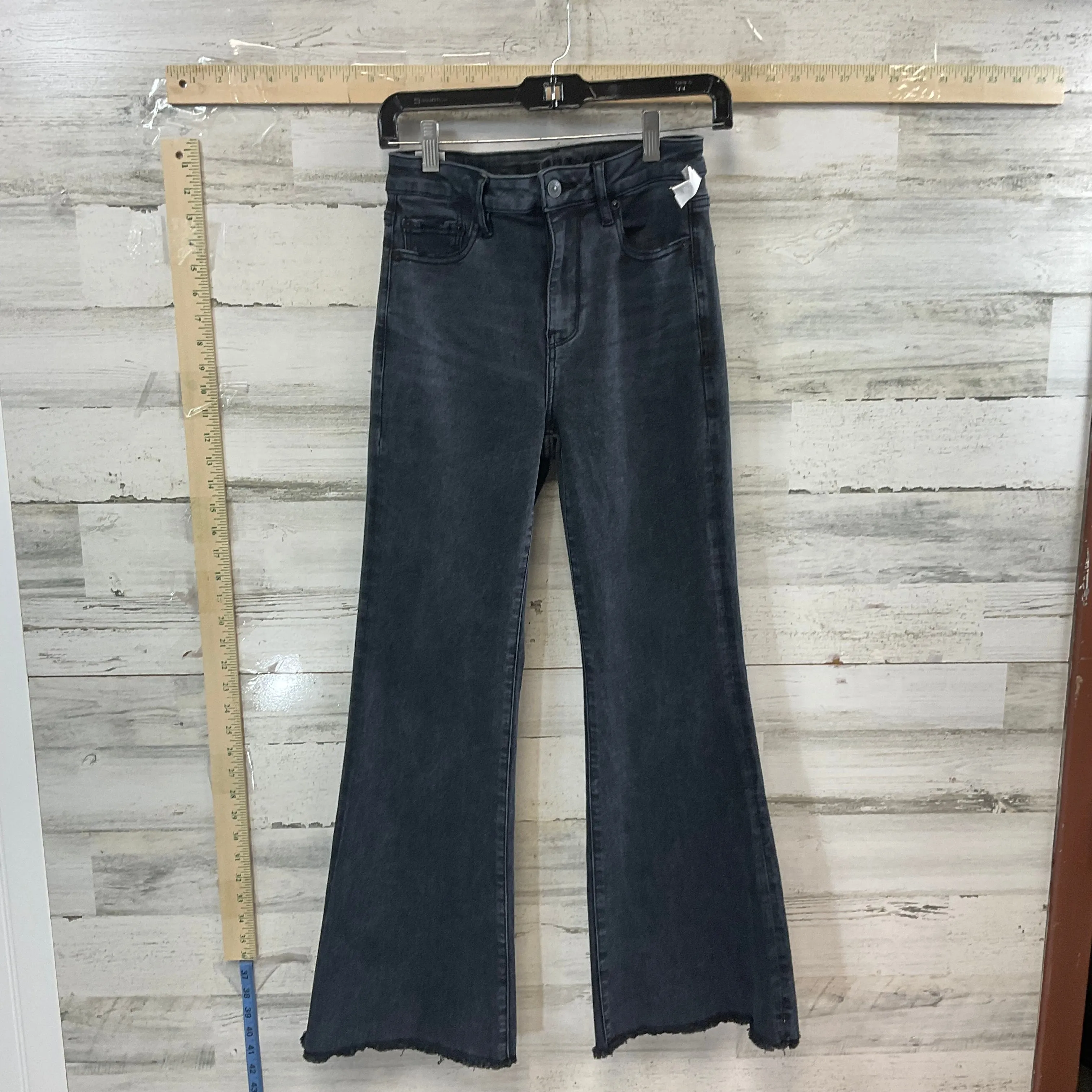 Black Denim Jeans Flared American Eagle, Size 4