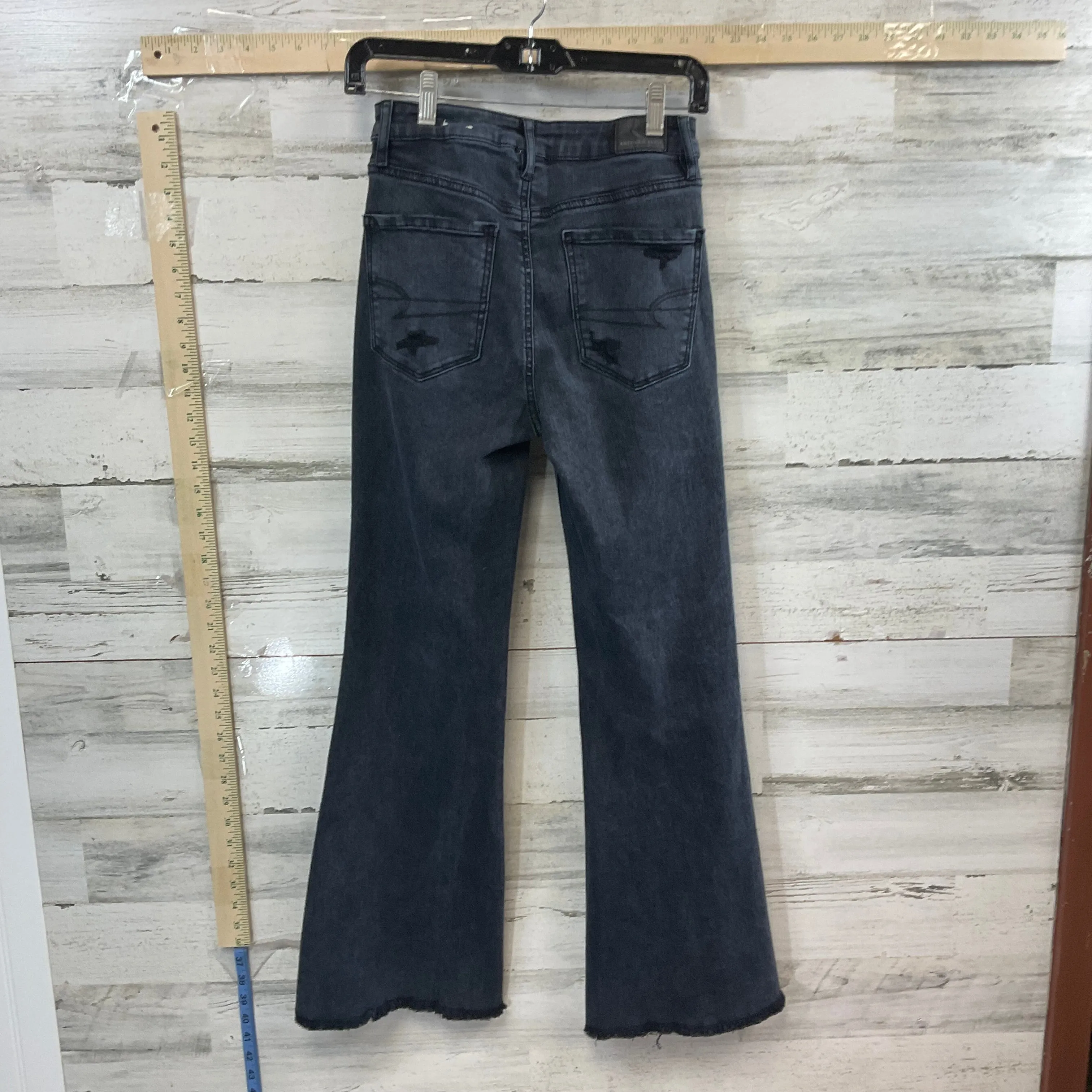 Black Denim Jeans Flared American Eagle, Size 4