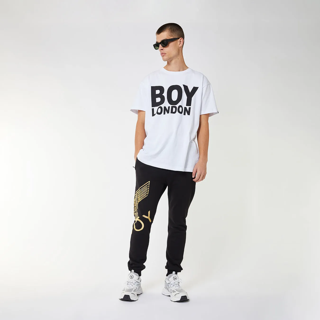 BOY EAGLE JOGGERS - BLACK/GOLD