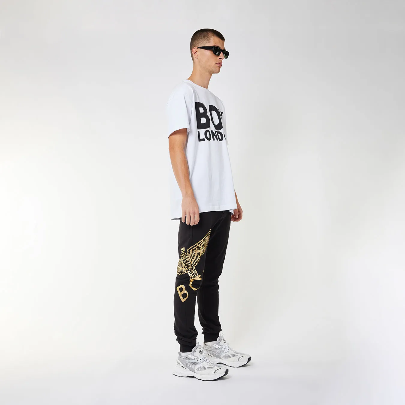 BOY EAGLE JOGGERS - BLACK/GOLD