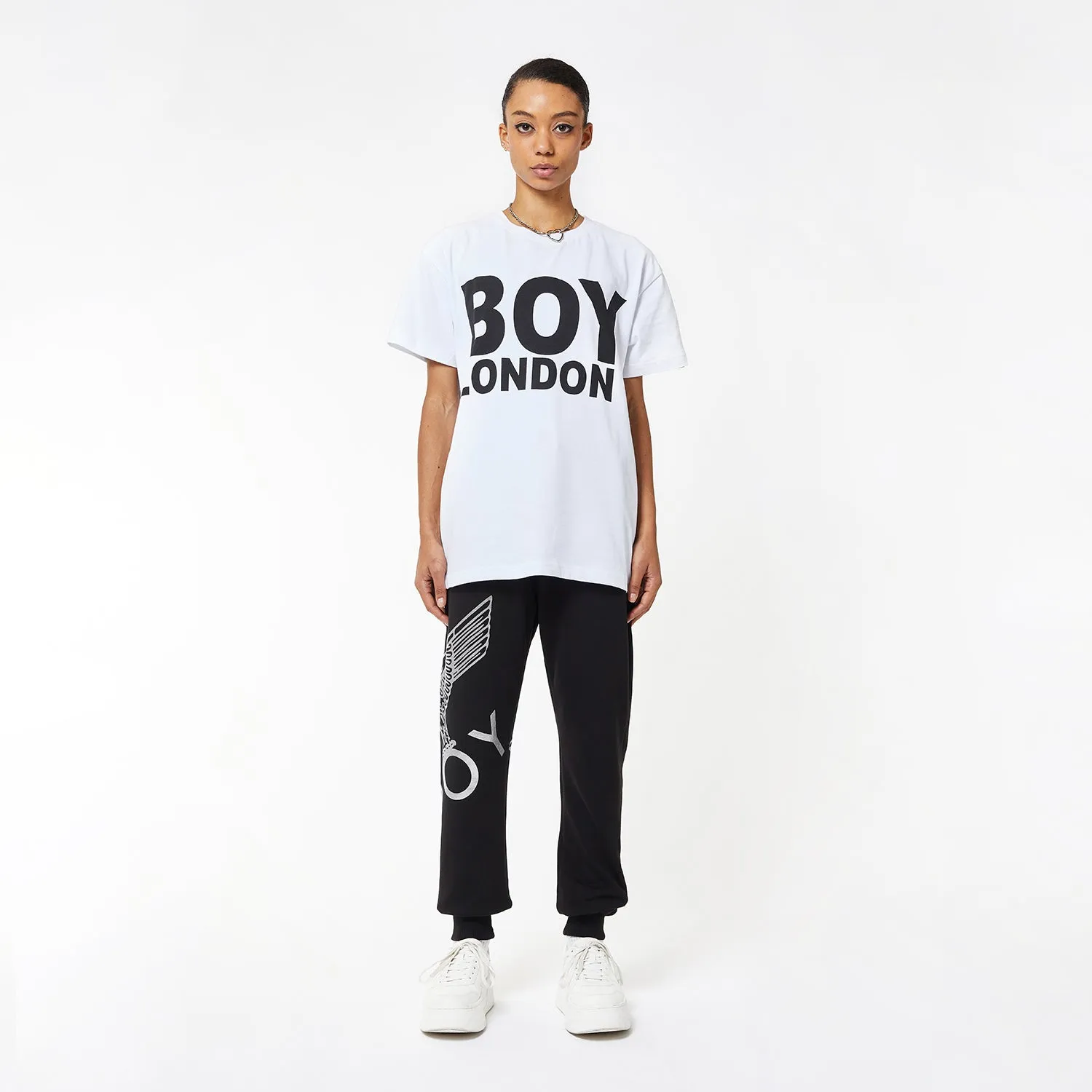 BOY EAGLE JOGGERS - BLACK/SILVER