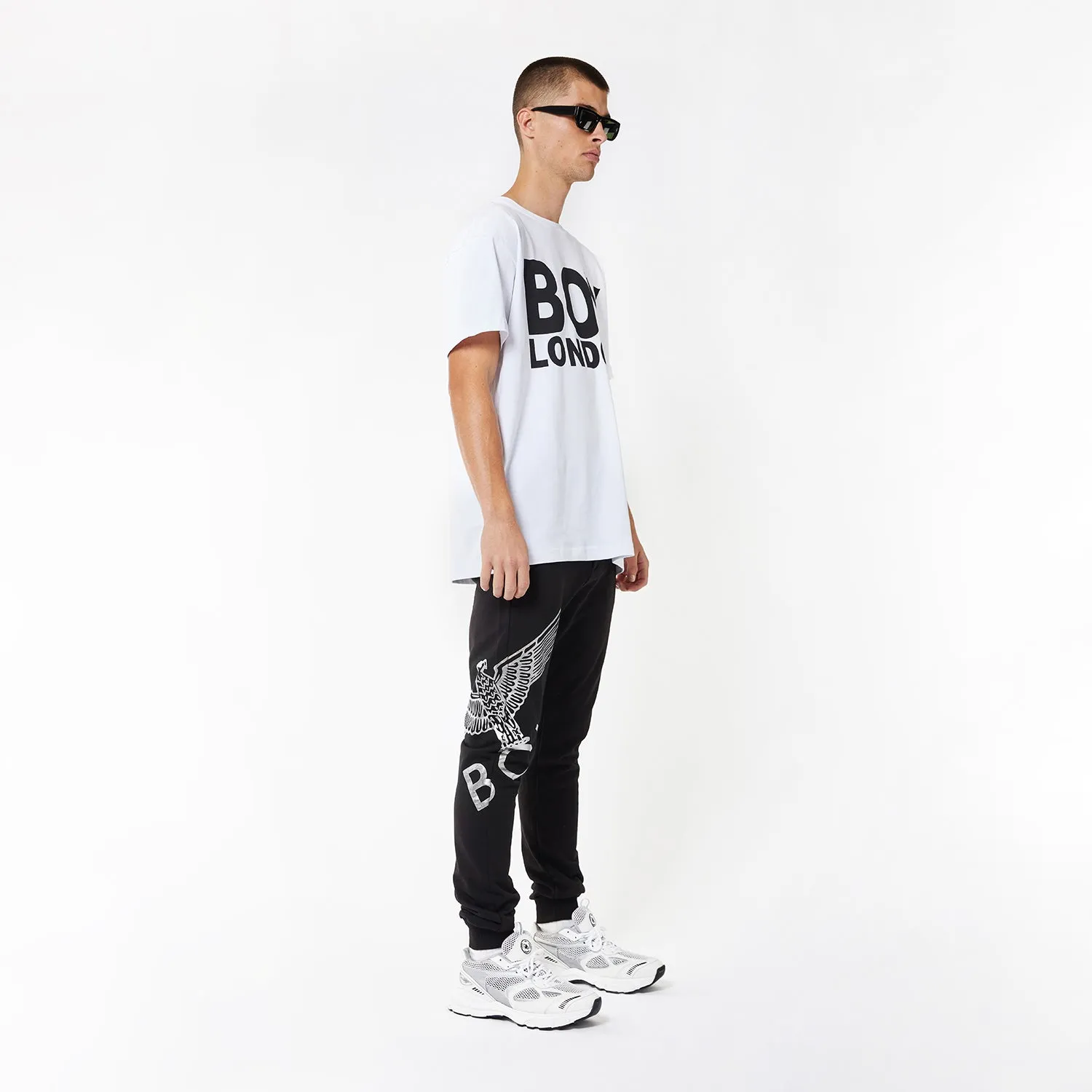 BOY EAGLE JOGGERS - BLACK/SILVER