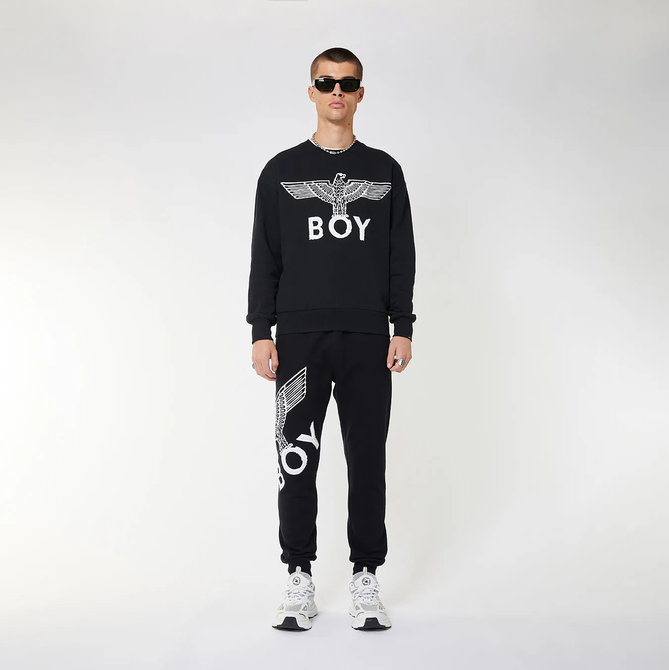 BOY EAGLE SWEATSHIRT - BLACK/WHITE