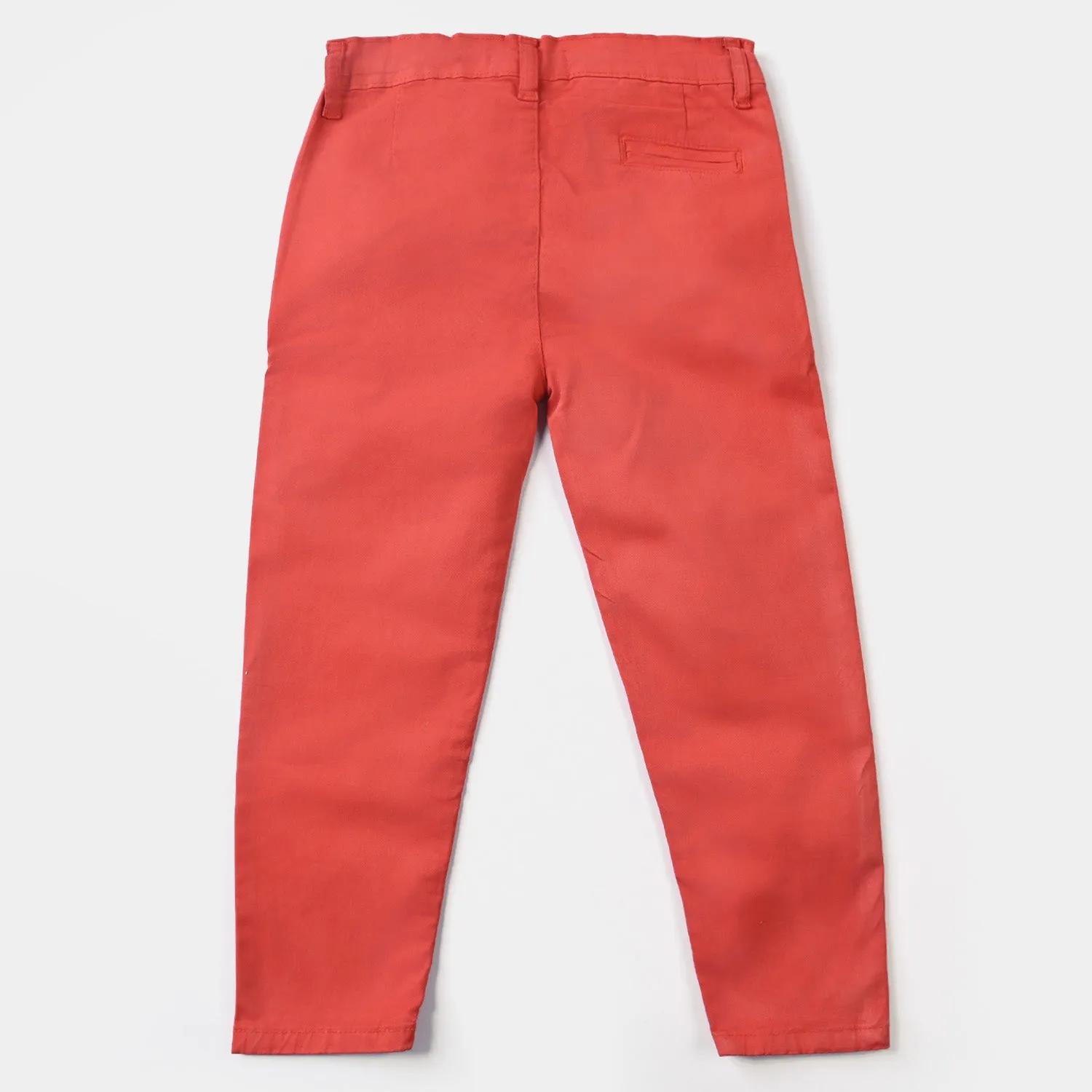 Boys Cotton Pant Solid-Mecca Orange