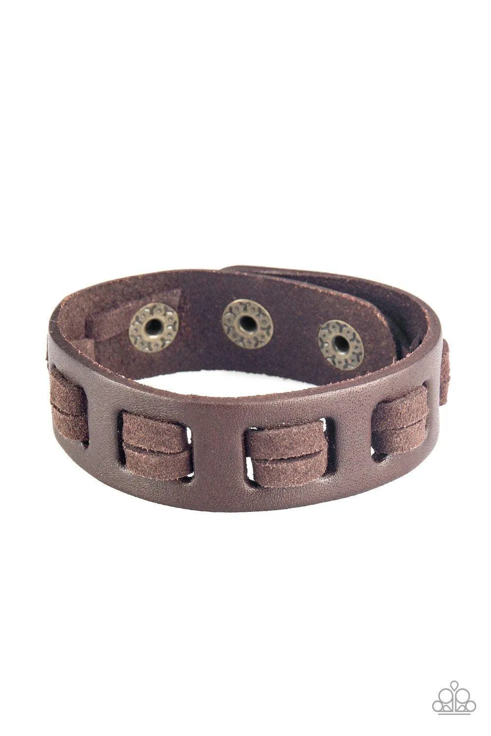 Bring Out The WEST In You Brown Leather Urban Bracelet - Paparazzi Accessories