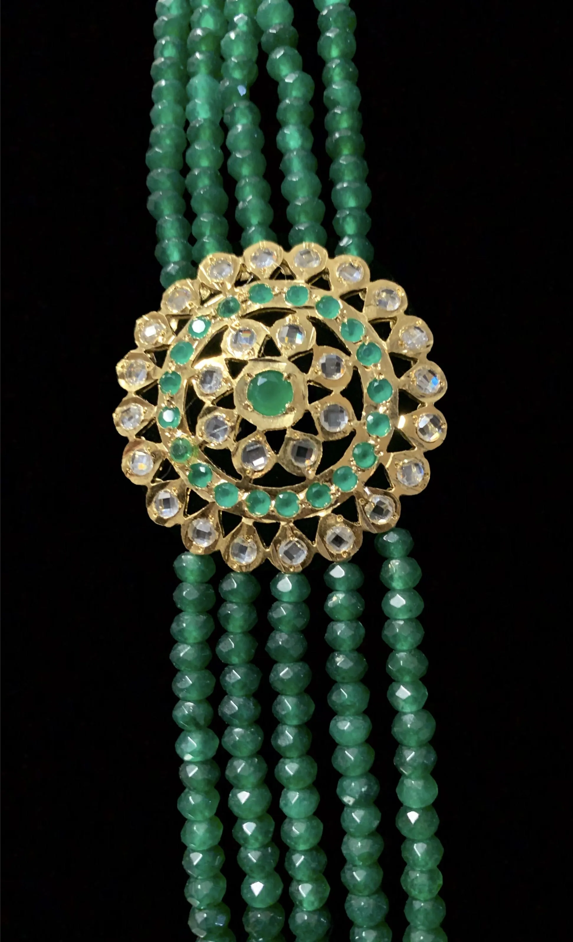 Brooch necklace green ( SHIPS IN 4 WEEKS  )