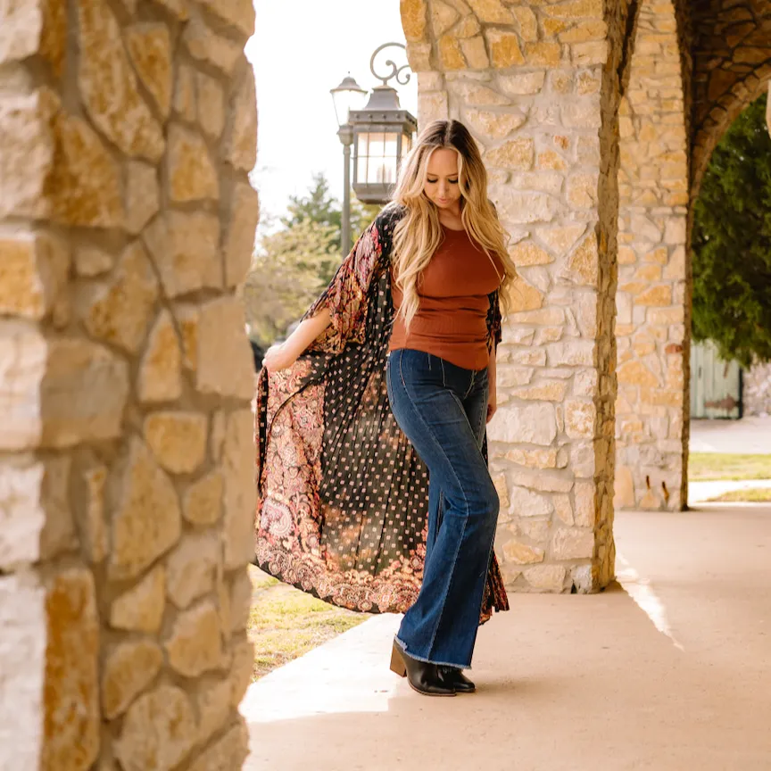 Can't Look Away Tie Dye Floral Duster Kimono