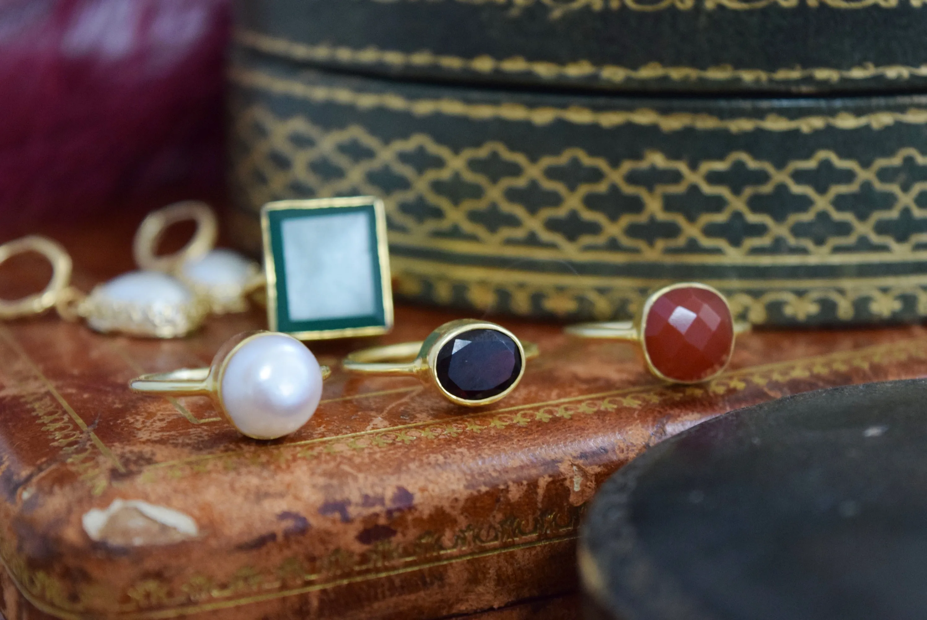 Carnelian Octagon Vermeil Ring