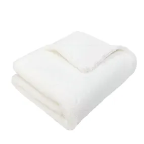 Charmante Luxe Faux Fur Baby Blanket | White