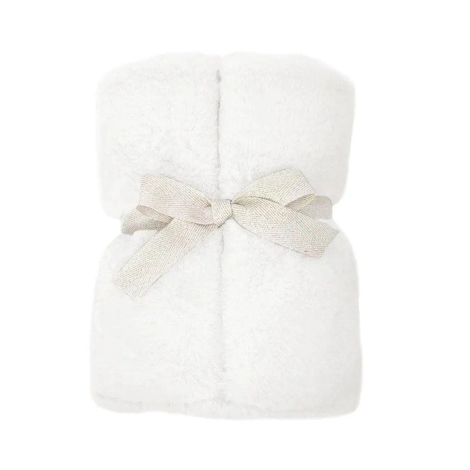 Charmante Luxe Faux Fur Baby Blanket | White