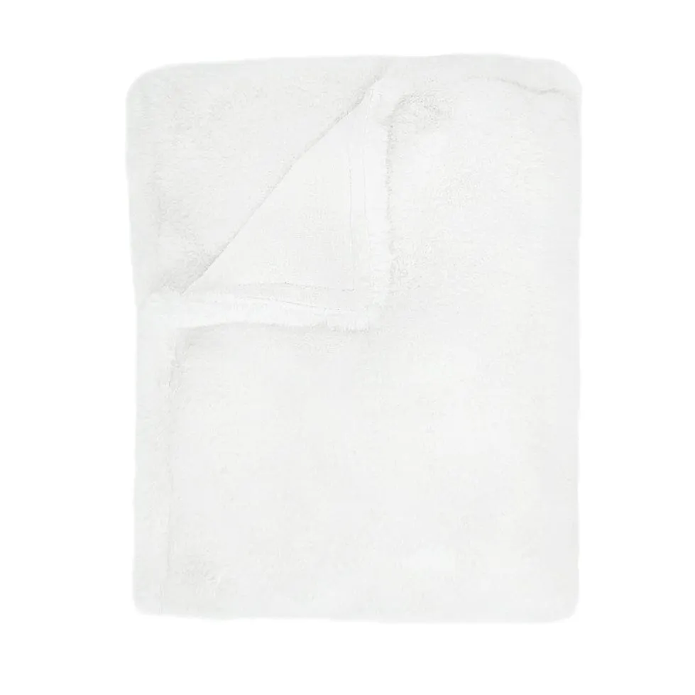 Charmante Luxe Faux Fur Baby Blanket | White