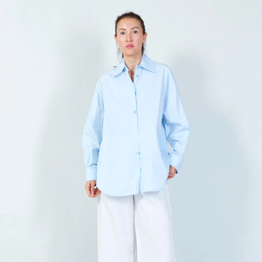 Classic button-down shirt with wide collar wholesale