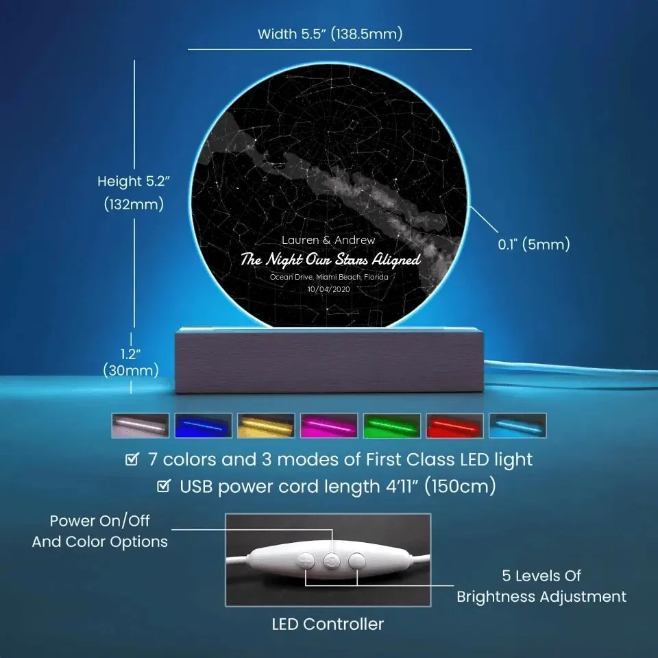 Custom Starmap - Acrylic Nightsky Plaque (  LED Nightlight)