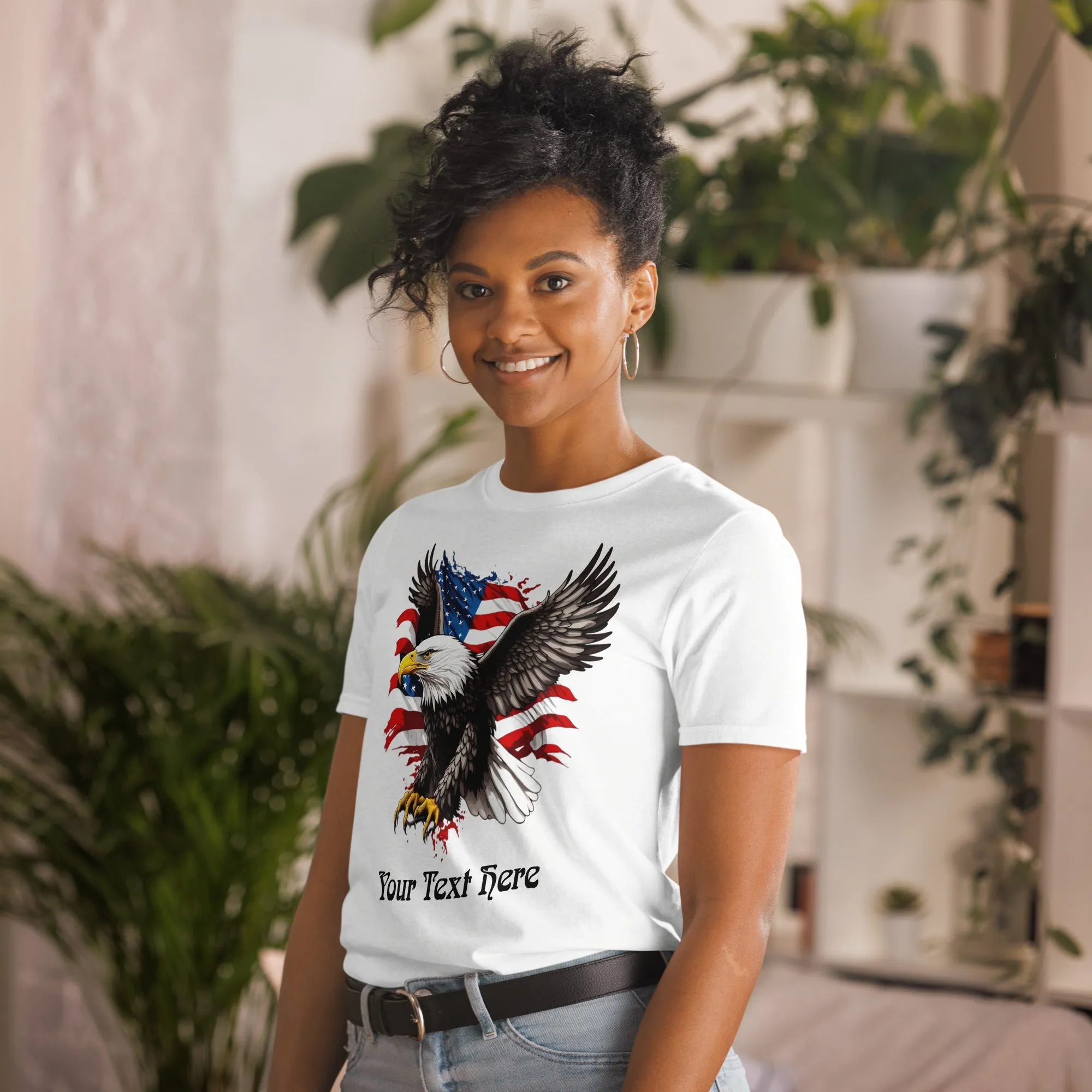 Customizable T Shirt With Eagle Graphic Design