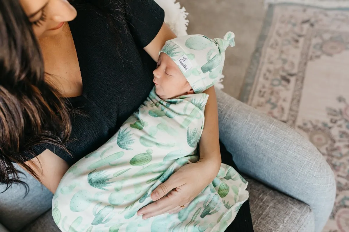 Desert Newborn Top Knot Hat