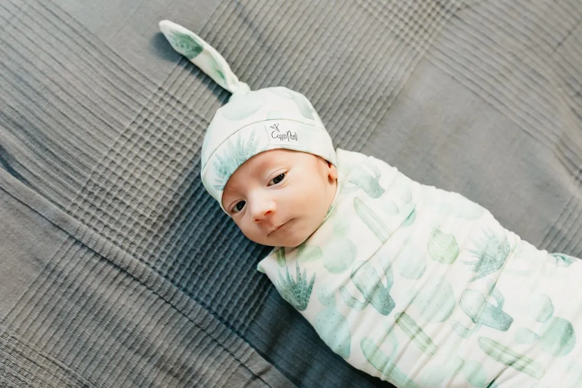 Desert Newborn Top Knot Hat