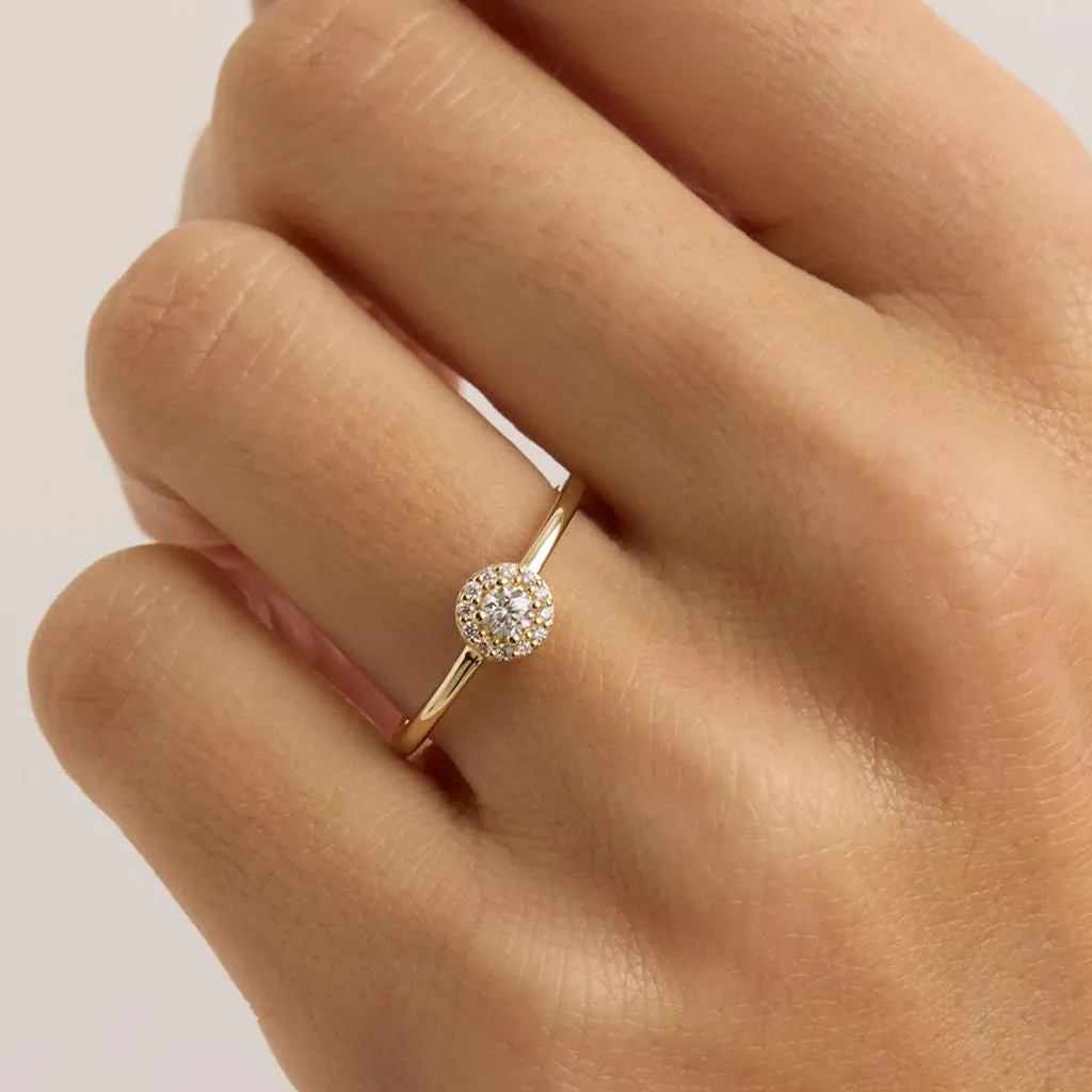 Diamond Star Halo Ring