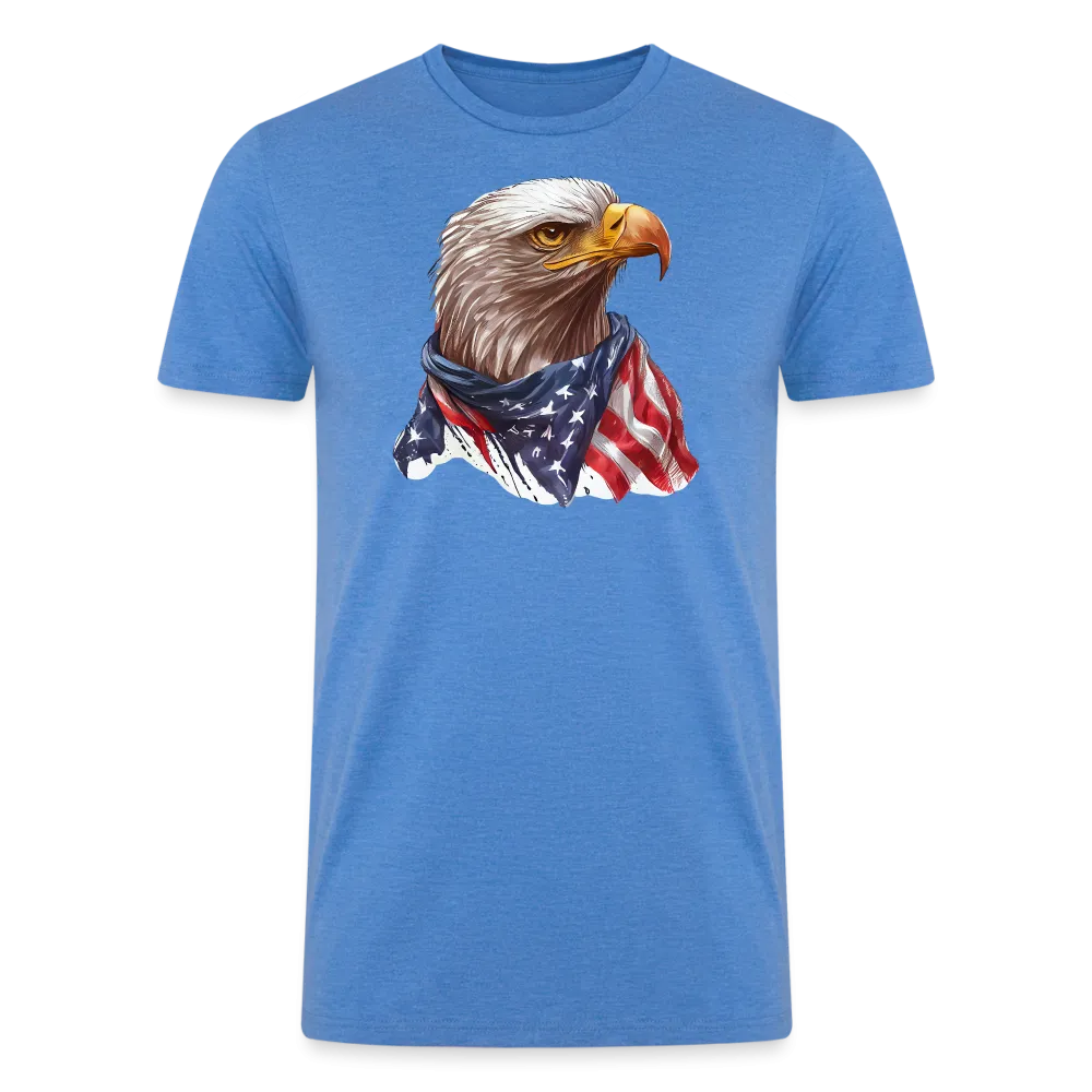 Eagle's Pride: Men's Tri-Blend T-Shirt with Patriotic Bald Eagle