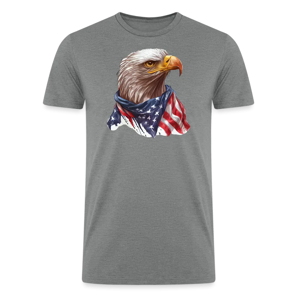 Eagle's Pride: Men's Tri-Blend T-Shirt with Patriotic Bald Eagle