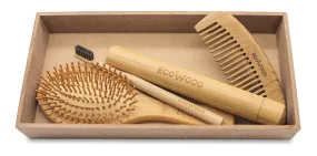 Ecowood Kit Con Peine, Cepillo Cabello Redondo Y Cepillo Dientes