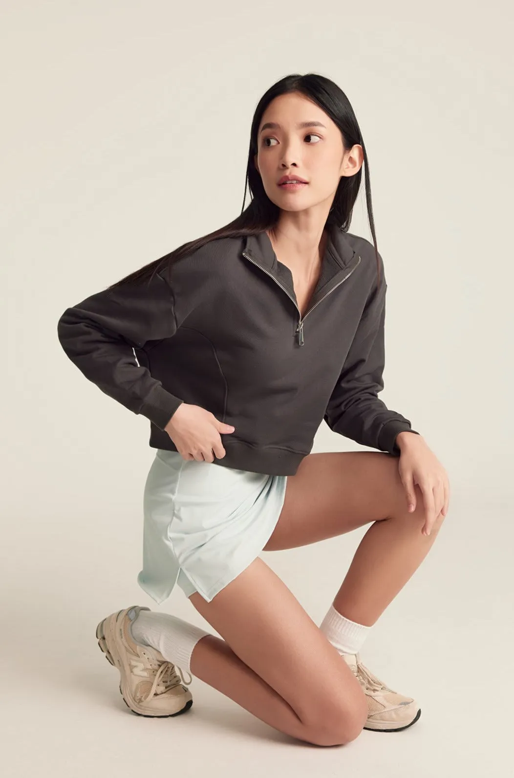 Effortless Half Zip in Truffle