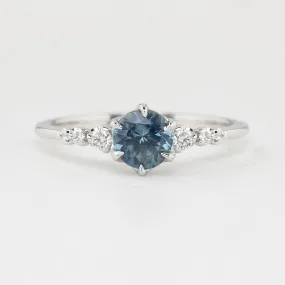 Estel Fleur Ring 0.78ct Blue Montana Sapphire, 14k White Gold (One of a kind)