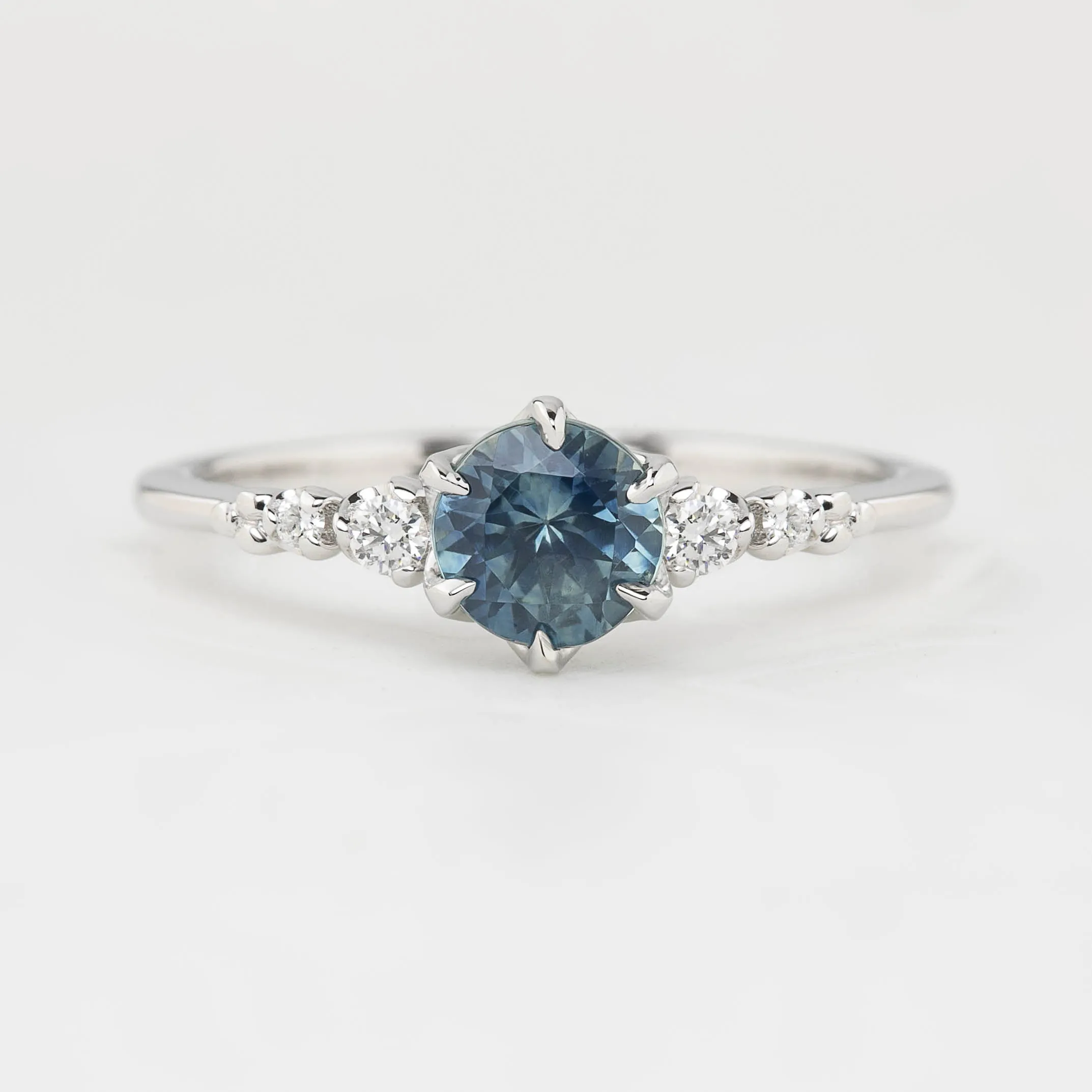 Estel Fleur Ring 0.78ct Blue Montana Sapphire, 14k White Gold (One of a kind)