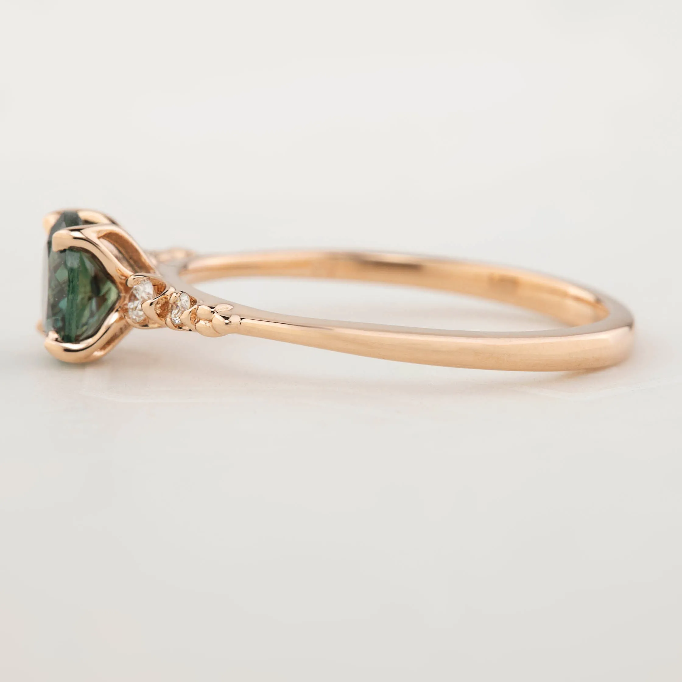 Estel Luxe Ring - 0.97ct Peacock Green Montana Sapphire (One of a kind)