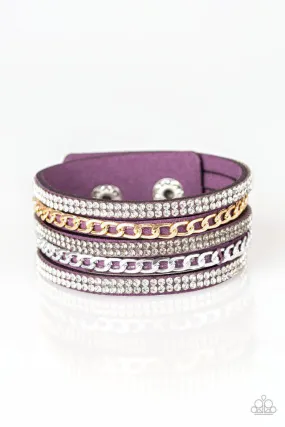 Fashion Fiend Purple Wrap Snap Bracelet - Paparazzi Accessories