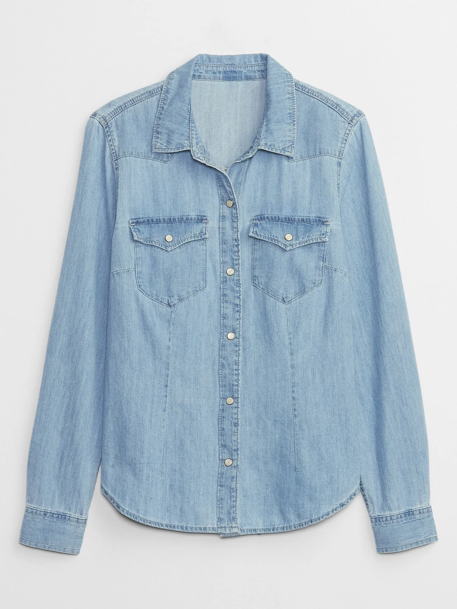 Fitted Denim Western Shirt with Washwell