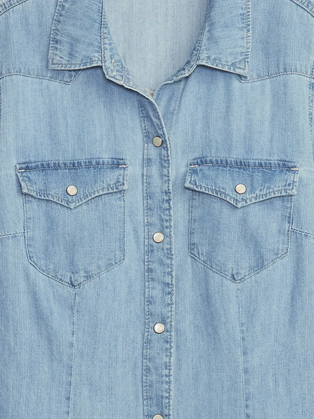 Fitted Denim Western Shirt with Washwell