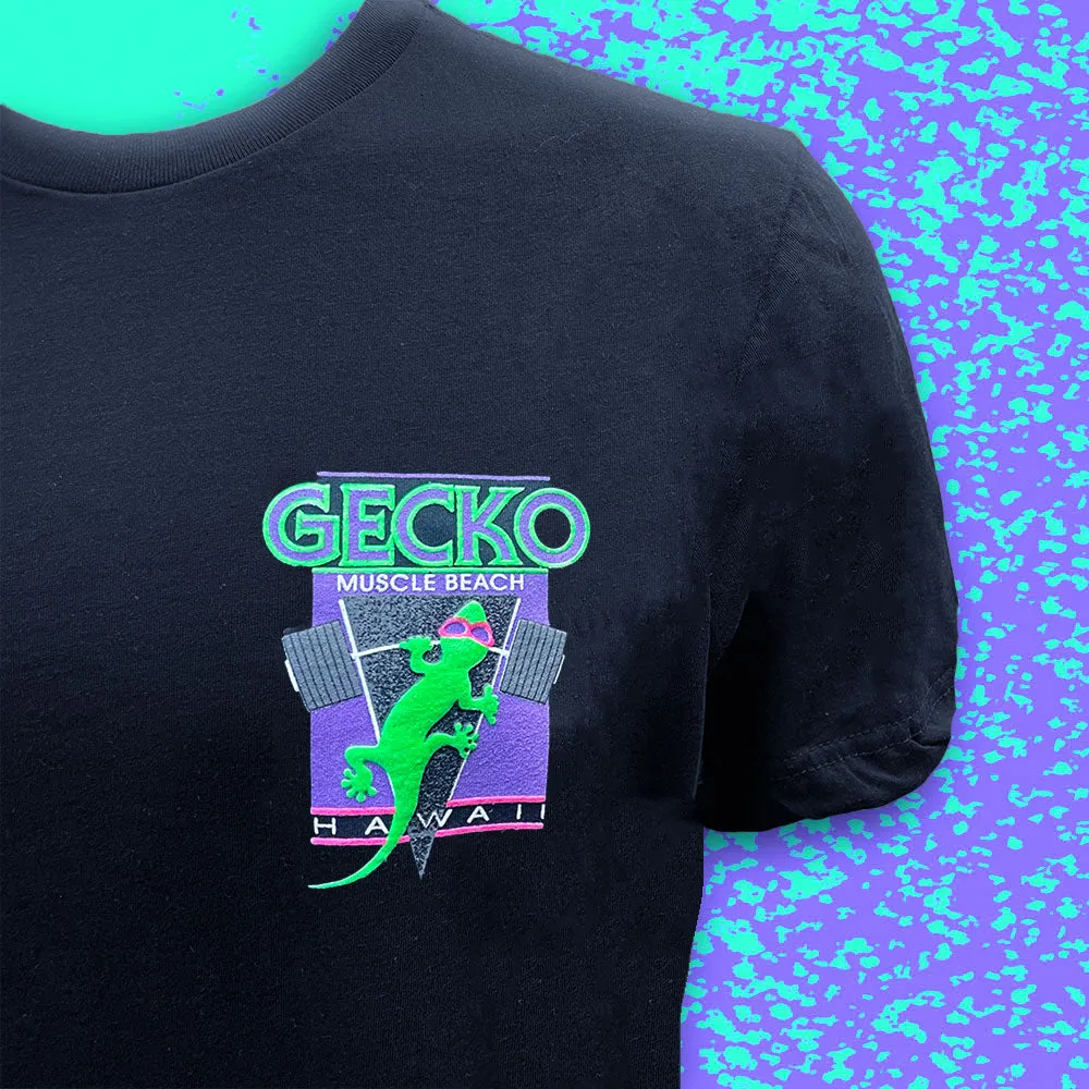 Gecko Muscle Beach V2 1988 Black Tee