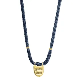 Gold Vermeil Without Limits Necklace on Deep Blue Cotton Cord